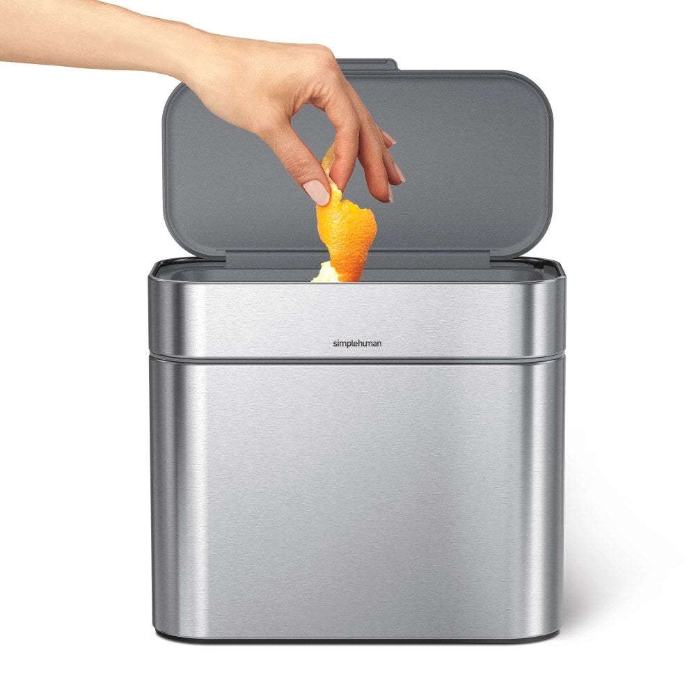 simplehuman Compost Caddy, 1.06 Gallons, Silver