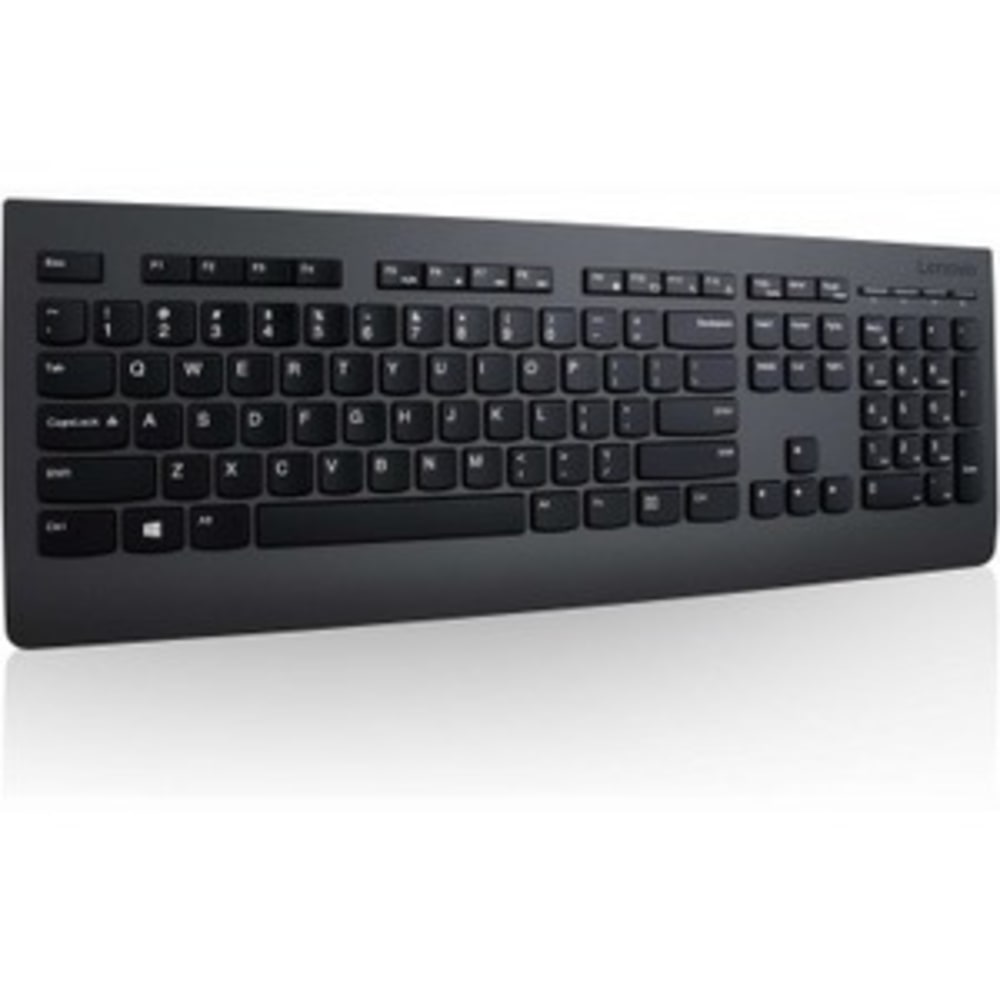 Lenovo Professional Wireless Keyboard - Wireless Connectivity - RF - USB Interface Multimedia Hot Key(s) - English (US) - Plunger/Rubber Dome Keyswitch - Black