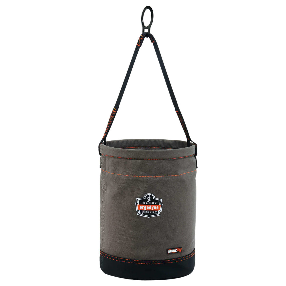 Ergodyne Arsenal 5960 Canvas Hoist Bucket With D-Rings, 17in x 12-1/2in, Gray