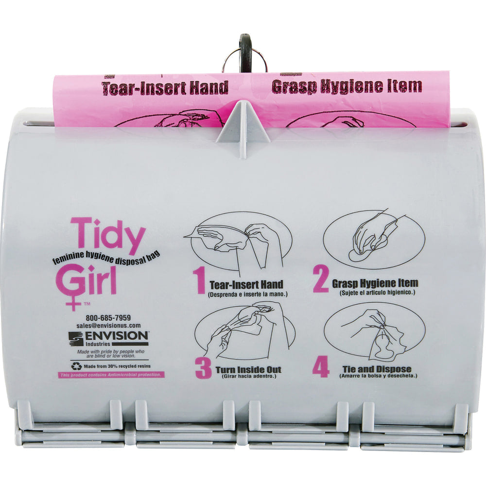 Stout Tidy Girl Feminine Hygiene Disposal Bag Dispenser, Gray