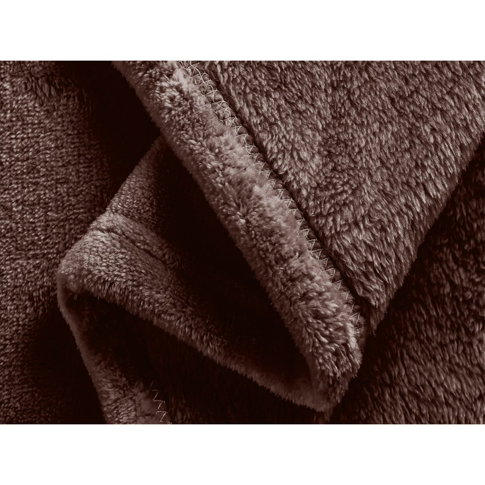 Sedona House Premium Microfiber Velvet Plush Flannel Throw Blanket, 90in x 108in King, Coffee