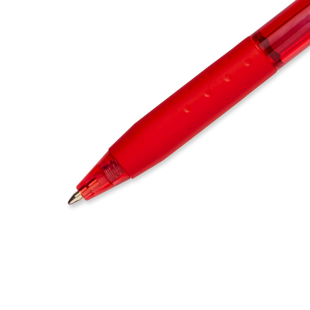 Paper Mate InkJoy 300 RT Retractable Pens, Medium Point, 1.0 mm, Translucent Red Barrels, Red Ink, Pack Of 12