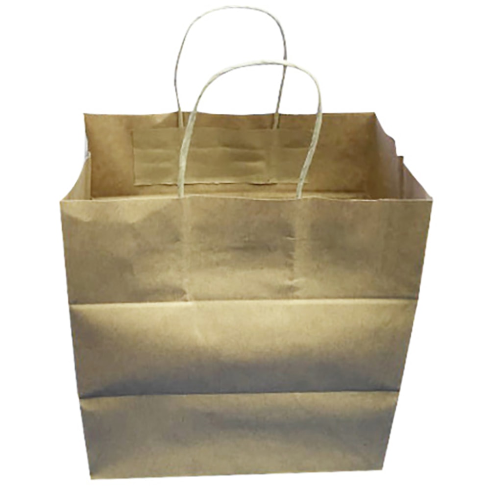 Island Plastic Bags Handled Paper Bags, Kraft, Pack Of 250 Bags