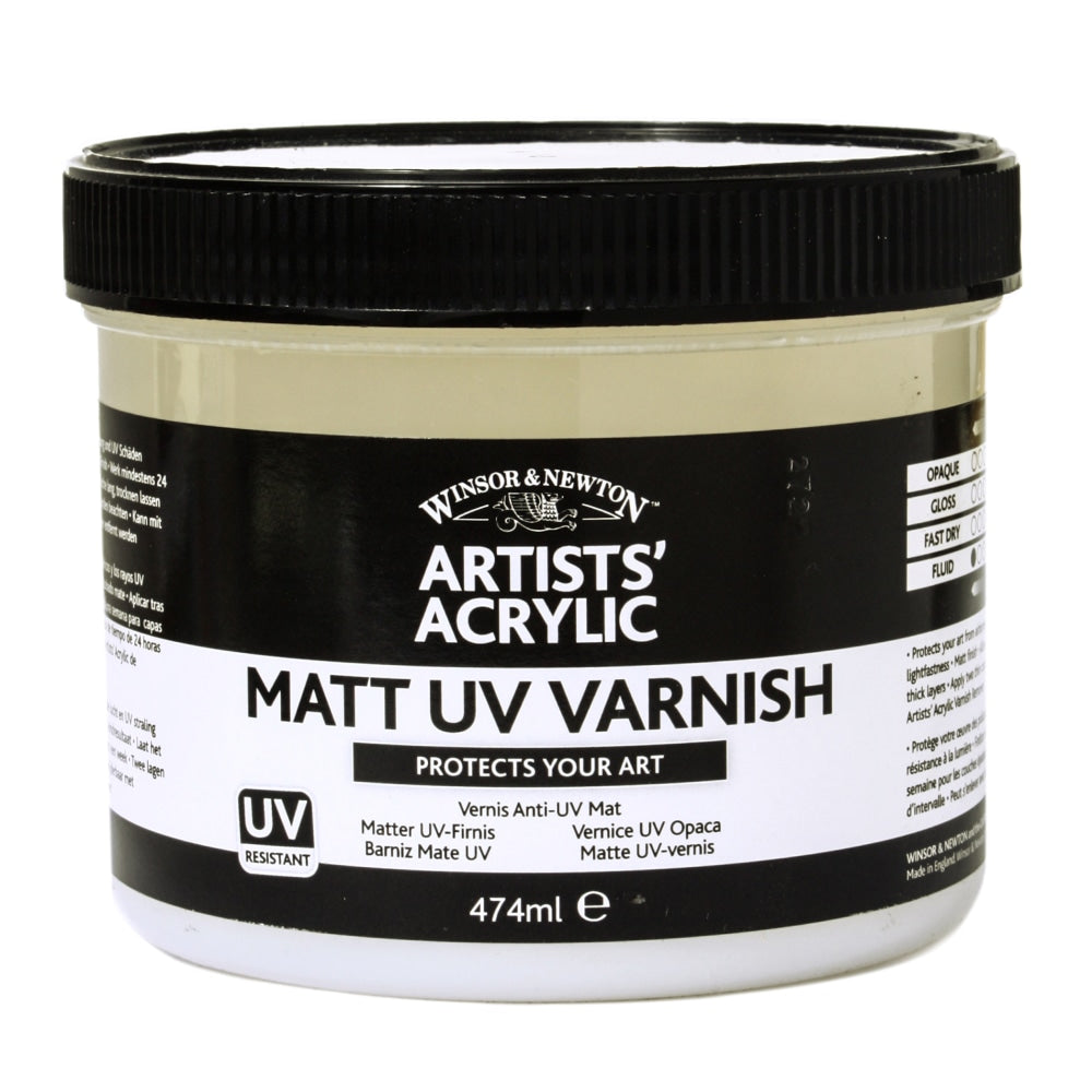 Winsor & Newton Artists Acrylic UV Varnish, Matte, 237 mL