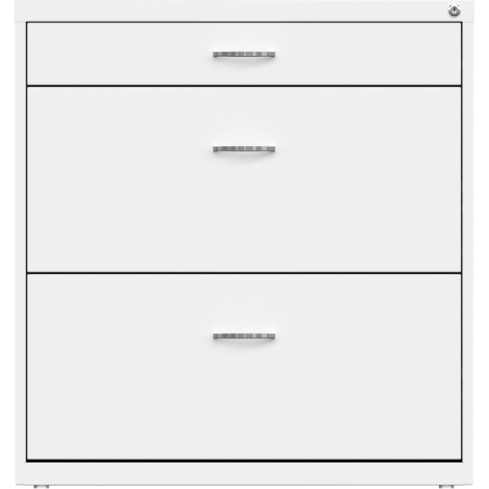 NuSparc 30inW x 17-5/8inD Lateral 3-Drawer File Cabinet, White