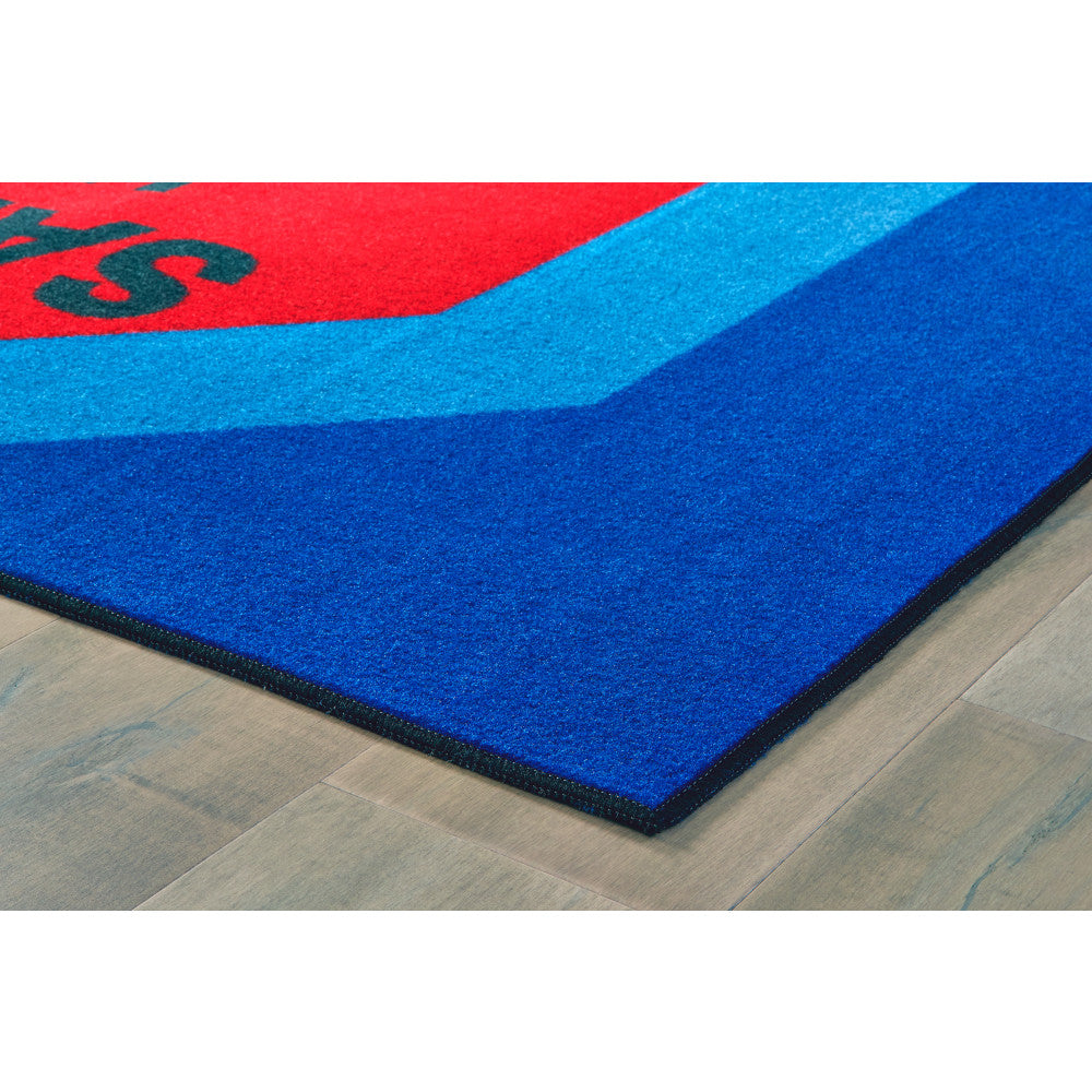 Carpets for Kids KID$Value Rugs Sanitize Here Activity Rug, 3ft x 4 1/2ft , Blue