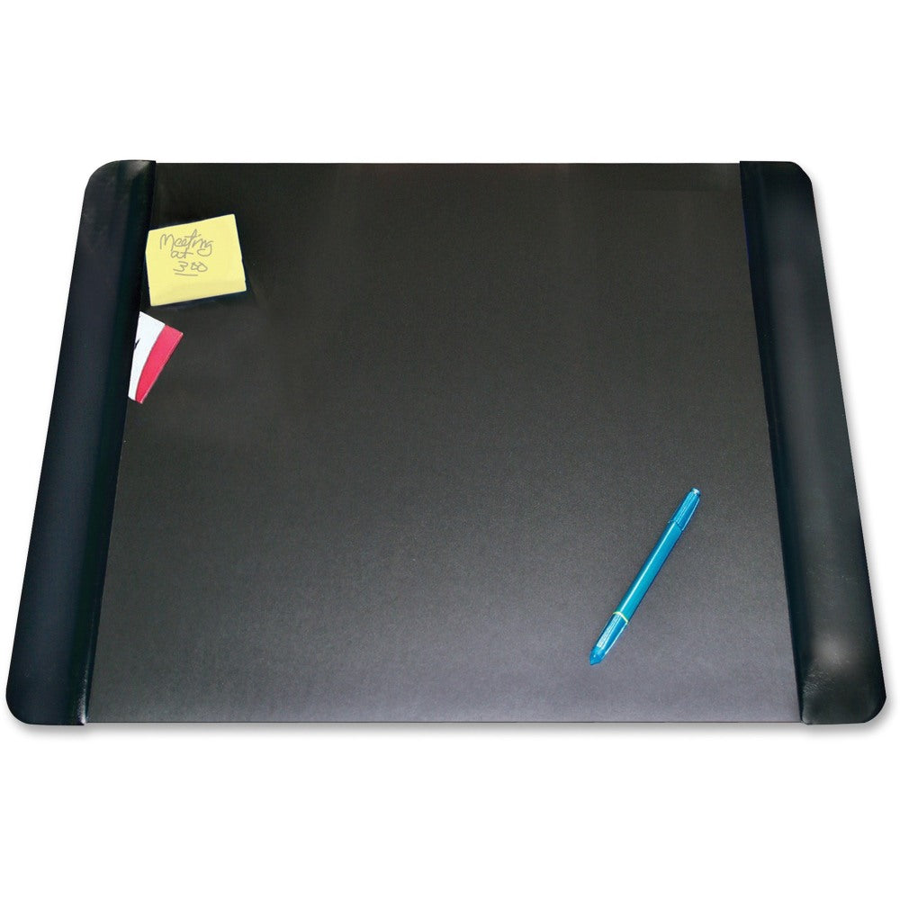 Artistic Matte Black Executive Desk Pad - Rectangular - 24in Width x 19in Depth - Foam - Vinyl - Black