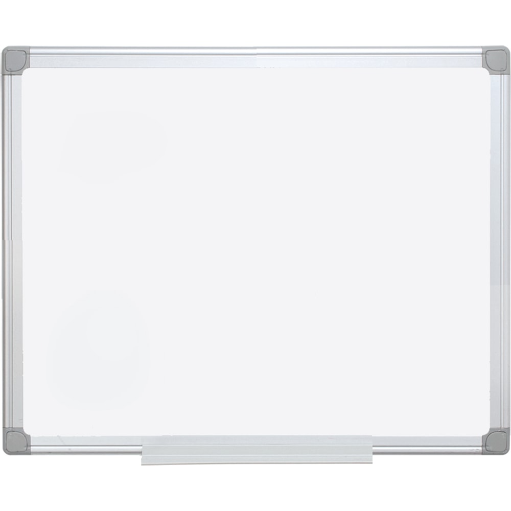 MasterVision Earth Silver Easy Clean Non-Magnetic Melamine Dry-Erase Whiteboard, 24in x 36in, 80% Recycled, Aluminum Frame With Silver Finish