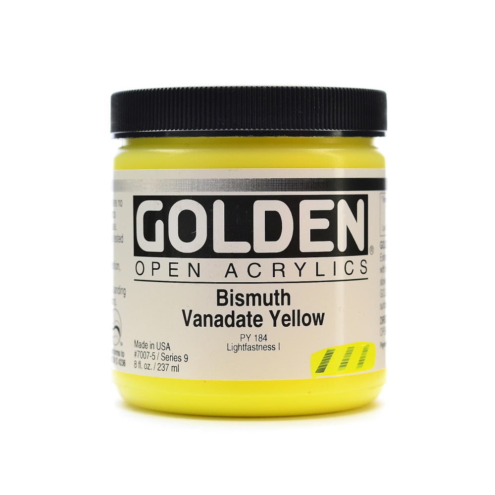 Golden OPEN Acrylic Paint, 8 Oz Jar, Bismuth Vanadate Yellow