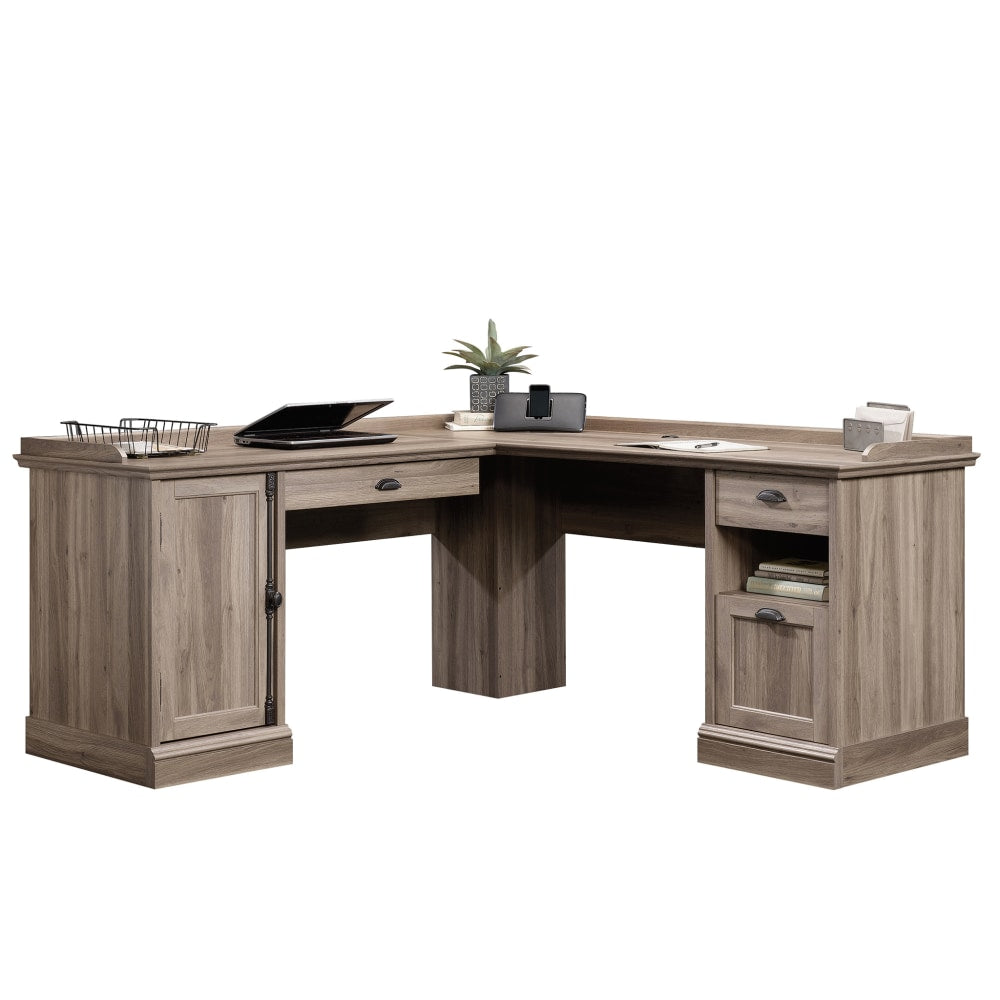 Sauder Barrister Lane 69inW L-Shaped Computer Desk, Salt Oak