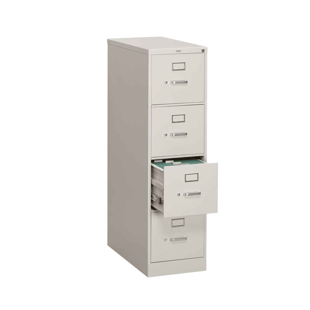 HON 310 26-1/2inD Vertical 4-Drawer Letter-Size File Cabinet, Light Gray