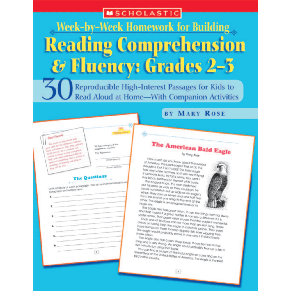 Scholastic Week-by-Week Homework For Building Reading Comprehension & Fluency - Grades 2-3