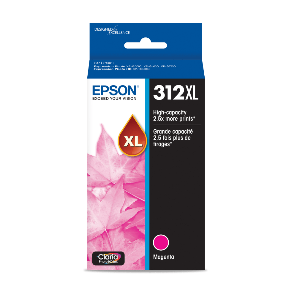 Epson 312XL Claria Photo Magenta High-Yield Ink Cartridge,T312XL320-S