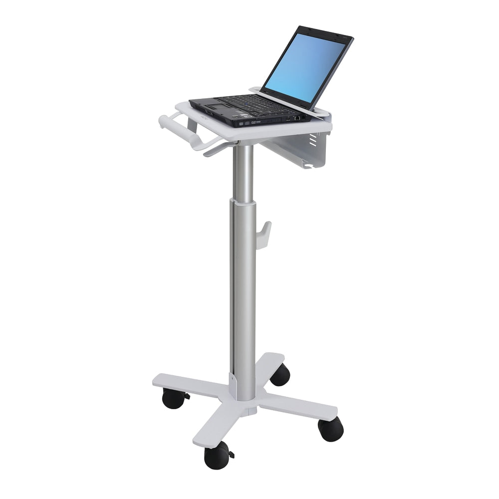 Ergotron StyleView SV10 Laptop Cart Mobile Workstation, 48inH x 19inW x 19inD, White/Aluminum