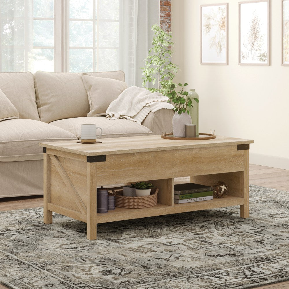 Sauder Bridge Acre Coffee Table, 18-15/16inH x 46-1/4inW x 23-5/8inD, Orchard Oak