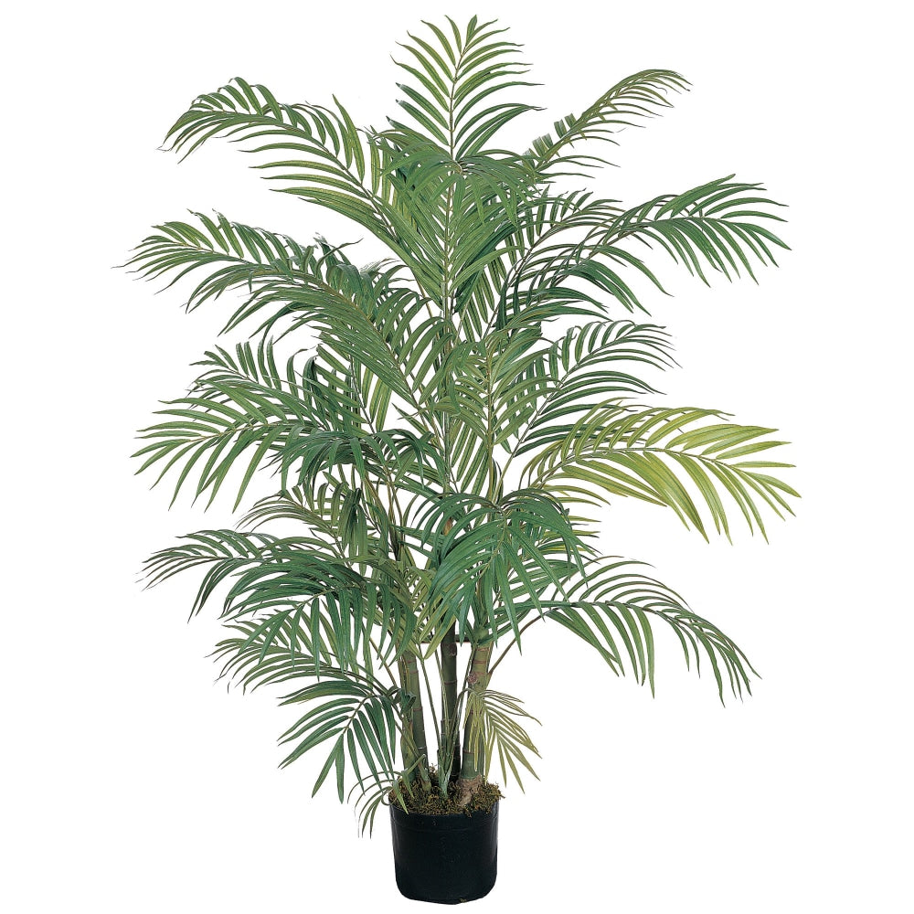 Nearly Natural 4ftH Silk Areca Palm Tree With Pot, Green