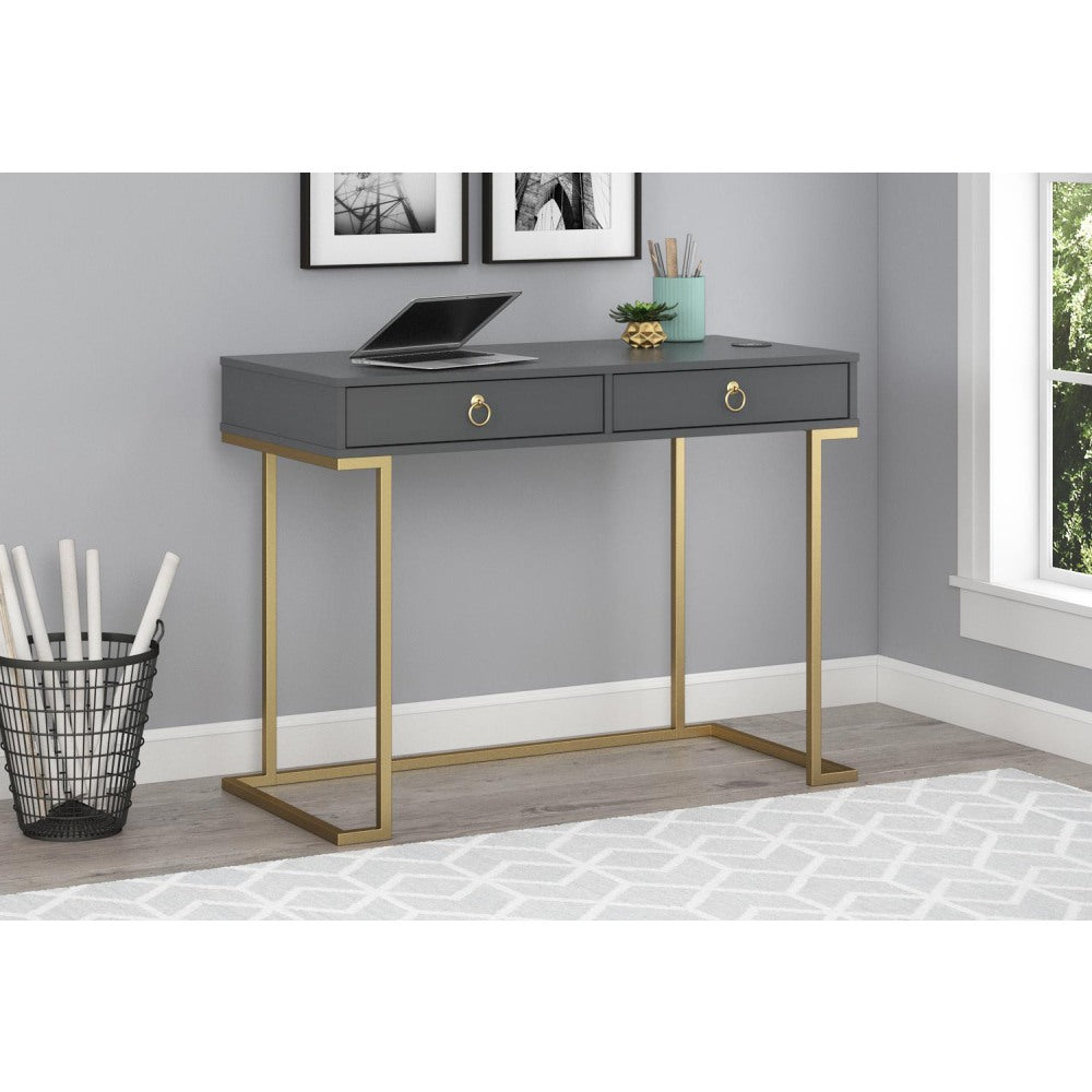 Ameriwood Home Serenity 42inW Writing Desk, Graphite Gray