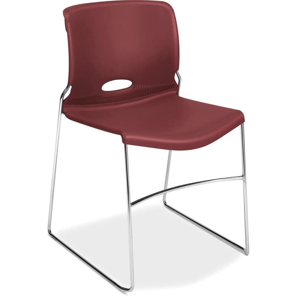 HON Olson Stacker Chairs, 17 1/2inH x 17 1/4inW x 18 1/4inD, Mulberry, Set Of 4