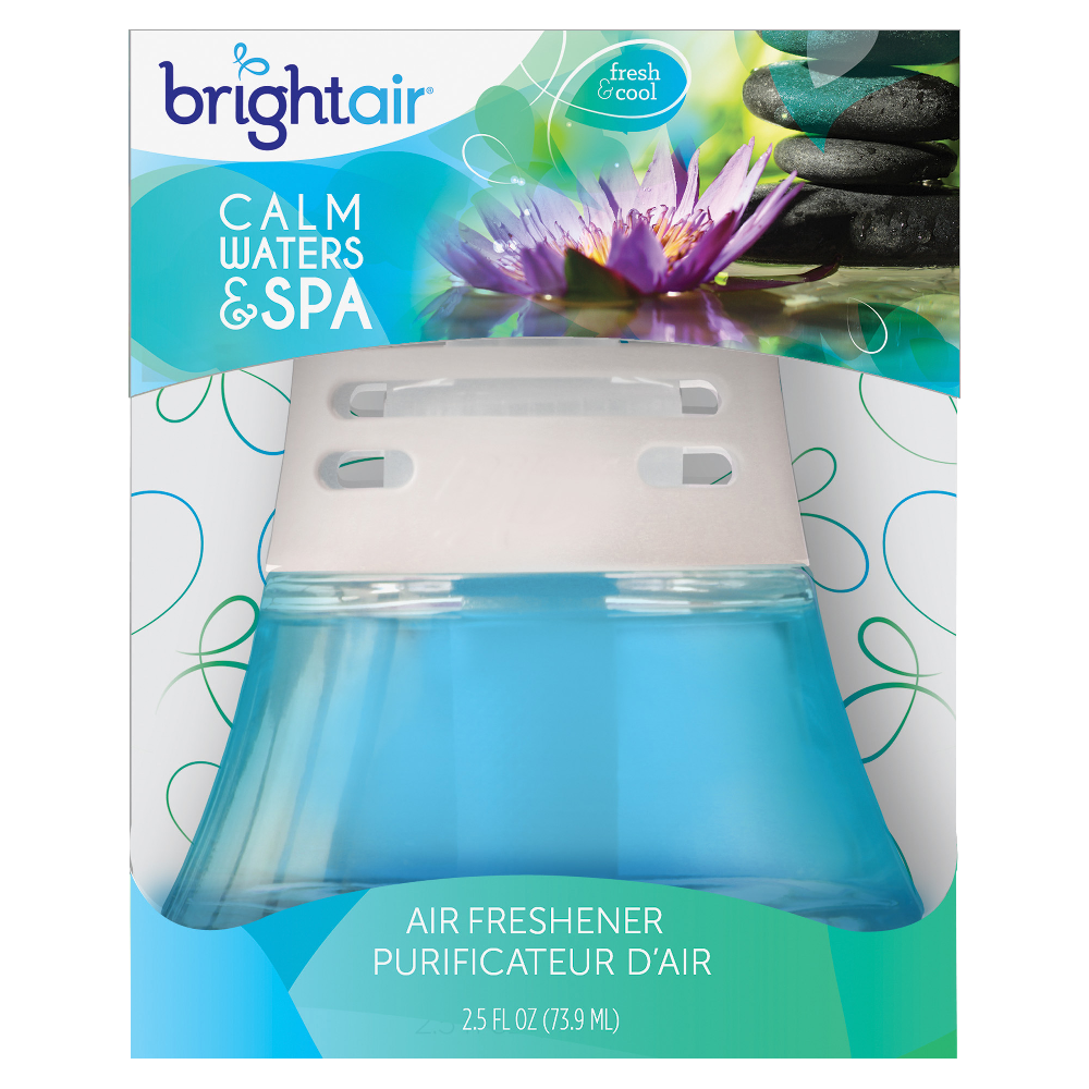 Bright Air Scented Oil Air Fresheners, Calm Waters/Spa Scent, 2.5 Oz, Blue, Pack Of 6