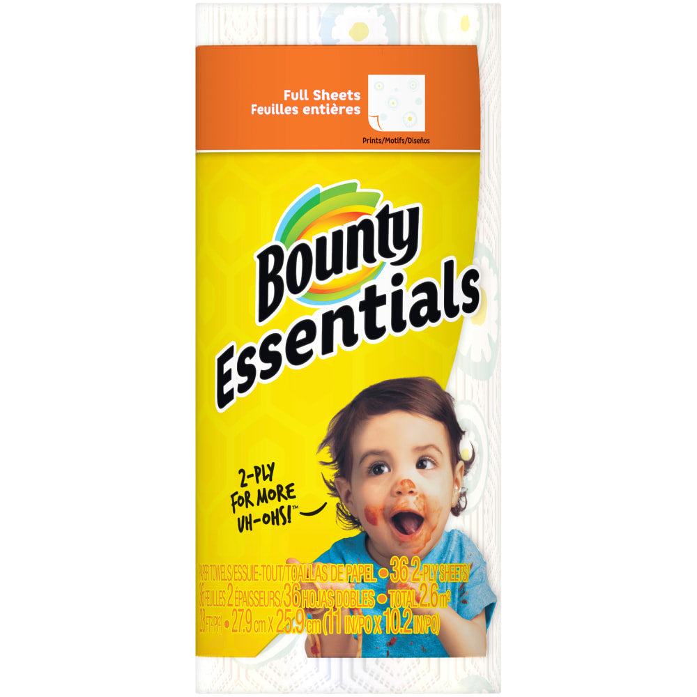 Bounty Essentials Printed 2-Ply Paper Towels, Roll Of 36 Sheets