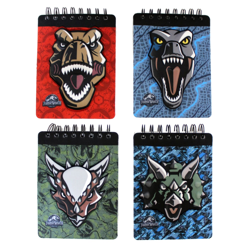 Inkology Memo Pads, Jurassic World 3-D Molded, 6-1/2in x 5in, 60 Sheets, Pack Of 8 Memo Pads