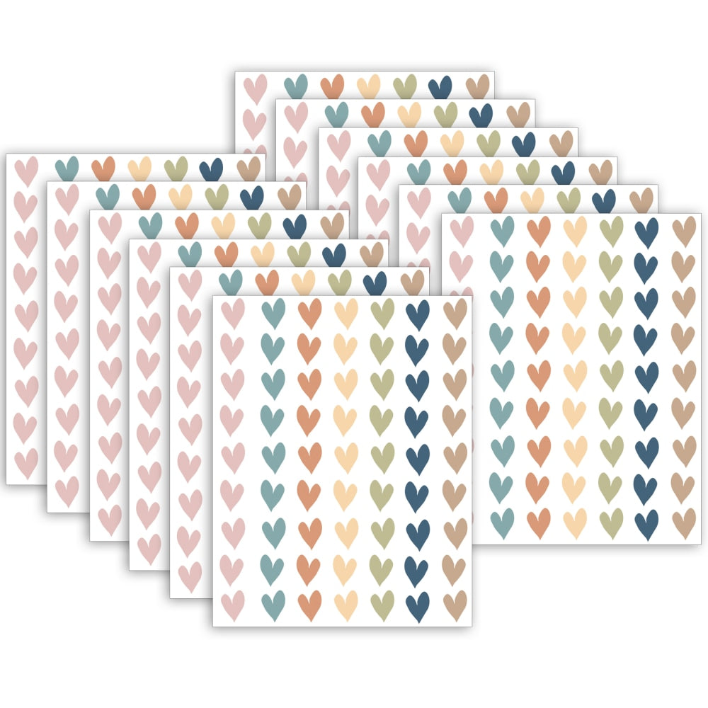 Teacher Created Resources Mini Stickers, Everyone is Welcome Hearts, 378 Stickers Per Pack, Set Of 12 Packs