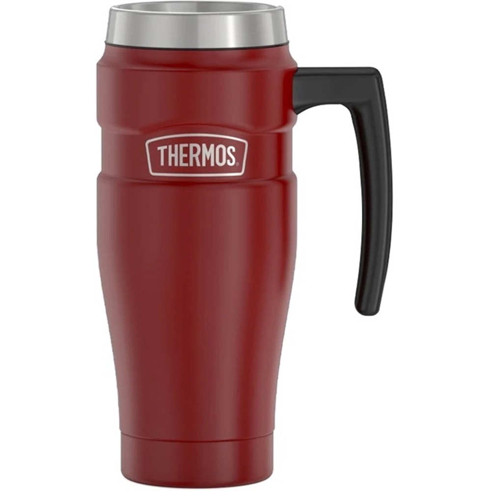 Thermos Stainless King Mug 16Oz - Dishwasher Safe - Rustic Red, Matte Red, Red - Stainless Steel Body