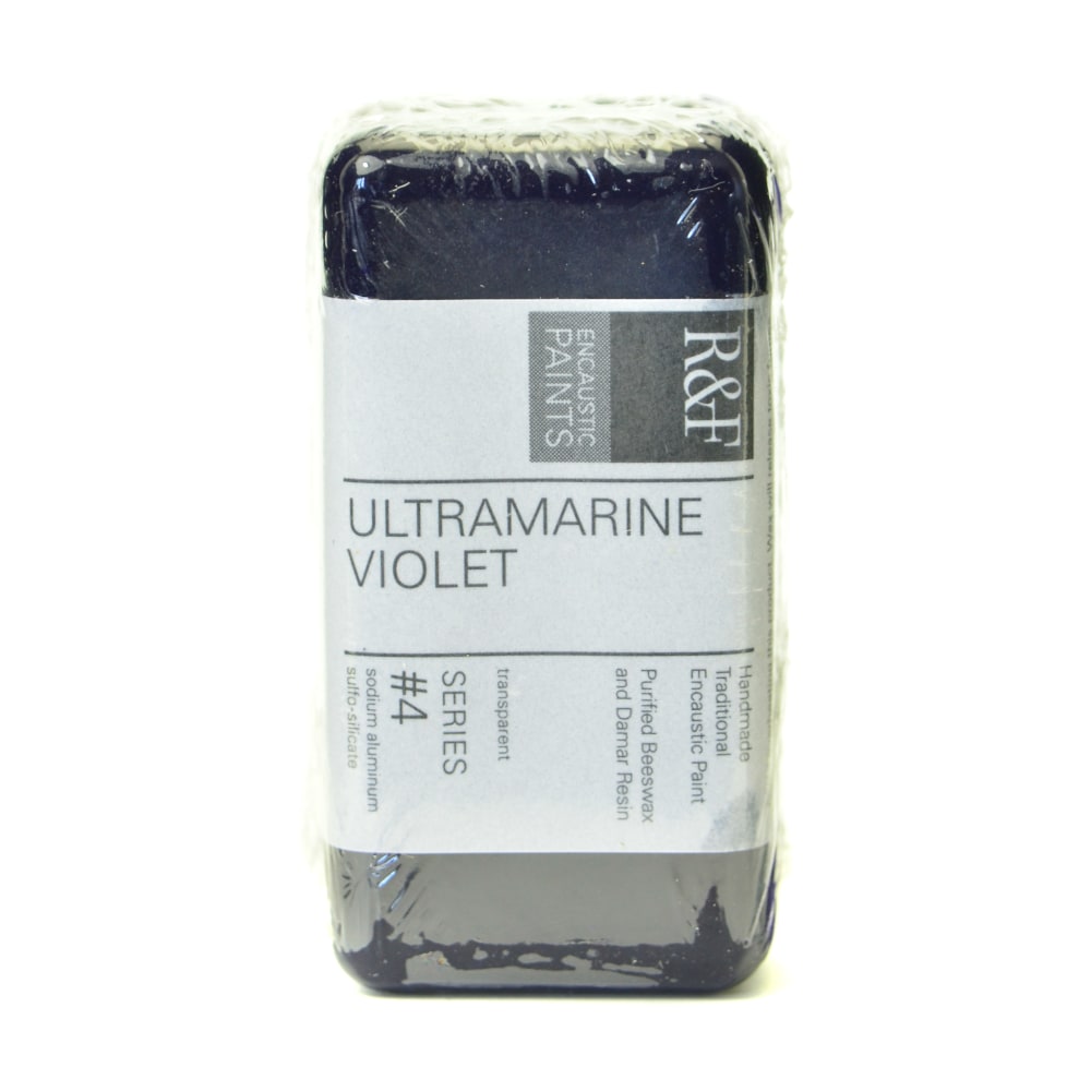 R & F Handmade Paints Encaustic Paint Cake, 40 mL, Ultramarine Violet