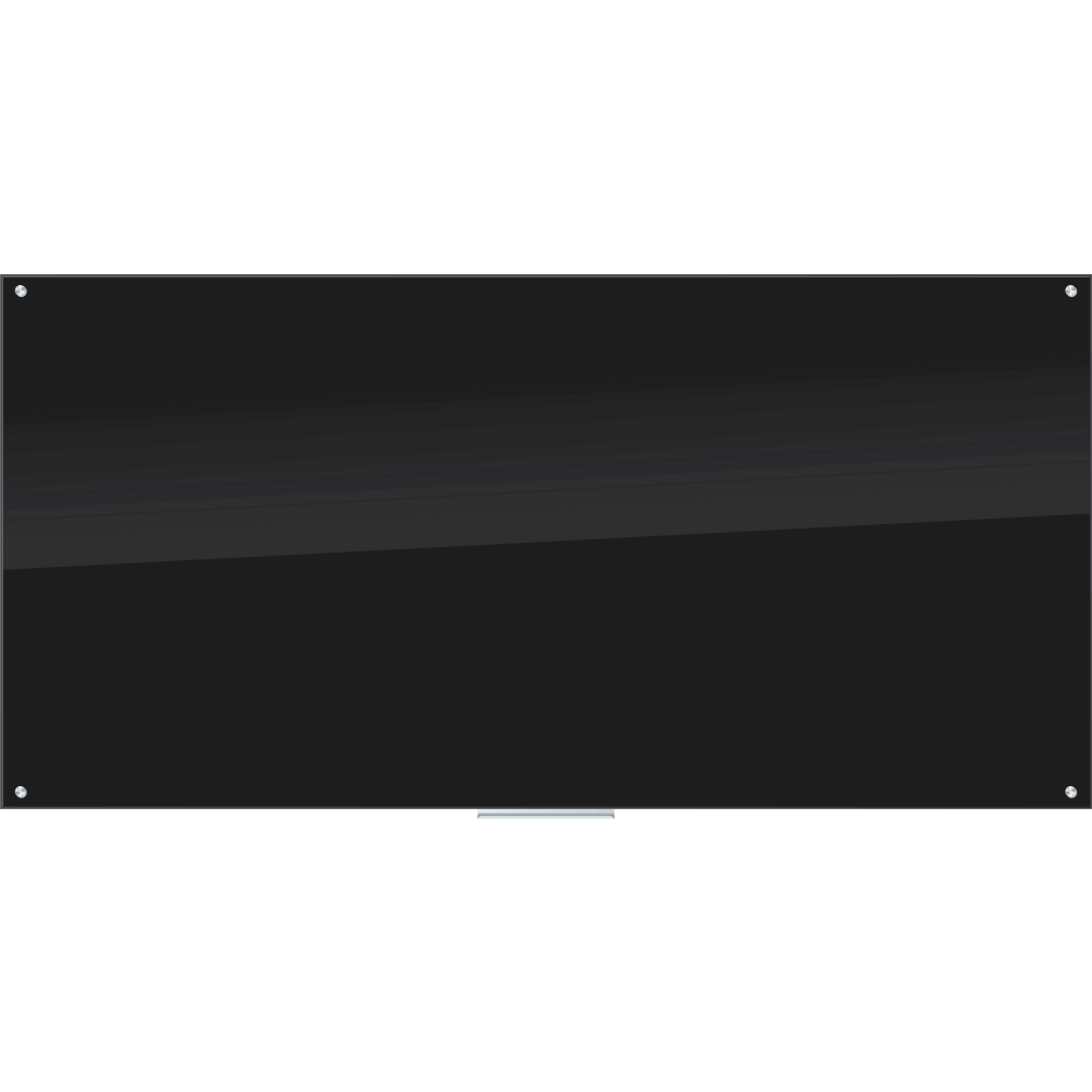 U Brands Frameless Non-Magnetic Glass Dry-Erase Board, 96in X 48in, Black (Actual Size 96in x 47in)