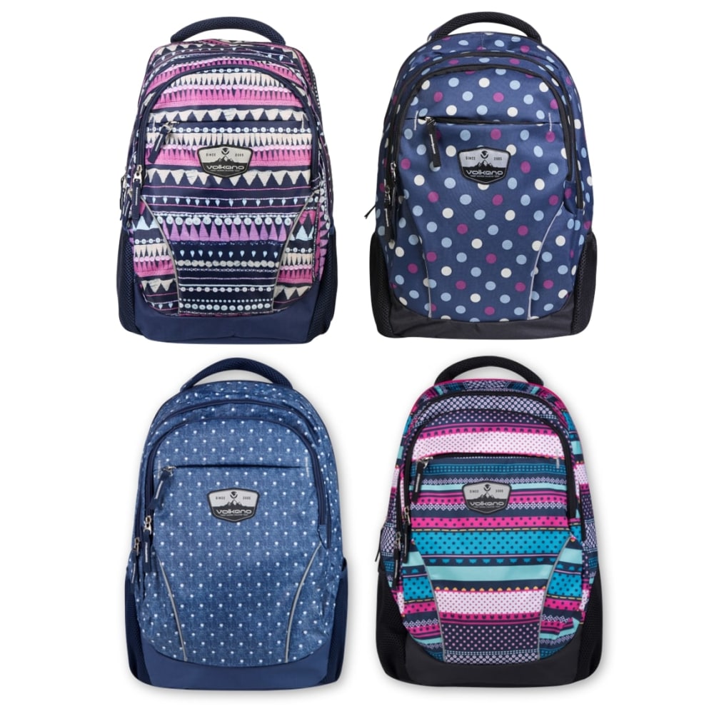 Volkano Champ Series Backpacks, Assorted Designs, Pack Of 4 Backpacks