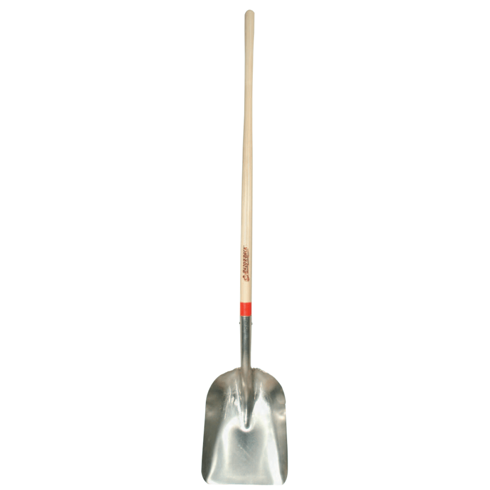 Aluminum Scoops, 14 1/2 x 11 Blade, 48 in White Ash Straight Handle