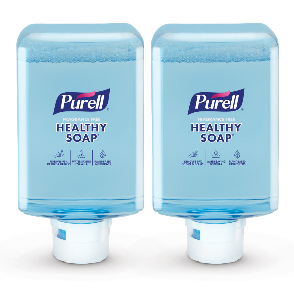 PURELL HEALTHY SOAP With CLEAN RELEASE Technology Foam ES10 Refills, Fragrance Free, 1200 mL, Clear, Case Of 2 Refills