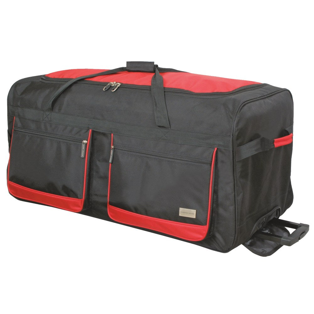 Geoffrey Beene Jumbo Duffle Wheeler, Black/Red