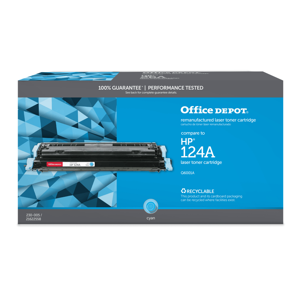 Office Depot Remanufactured Cyan Toner Cartridge Replacement For HP 124A