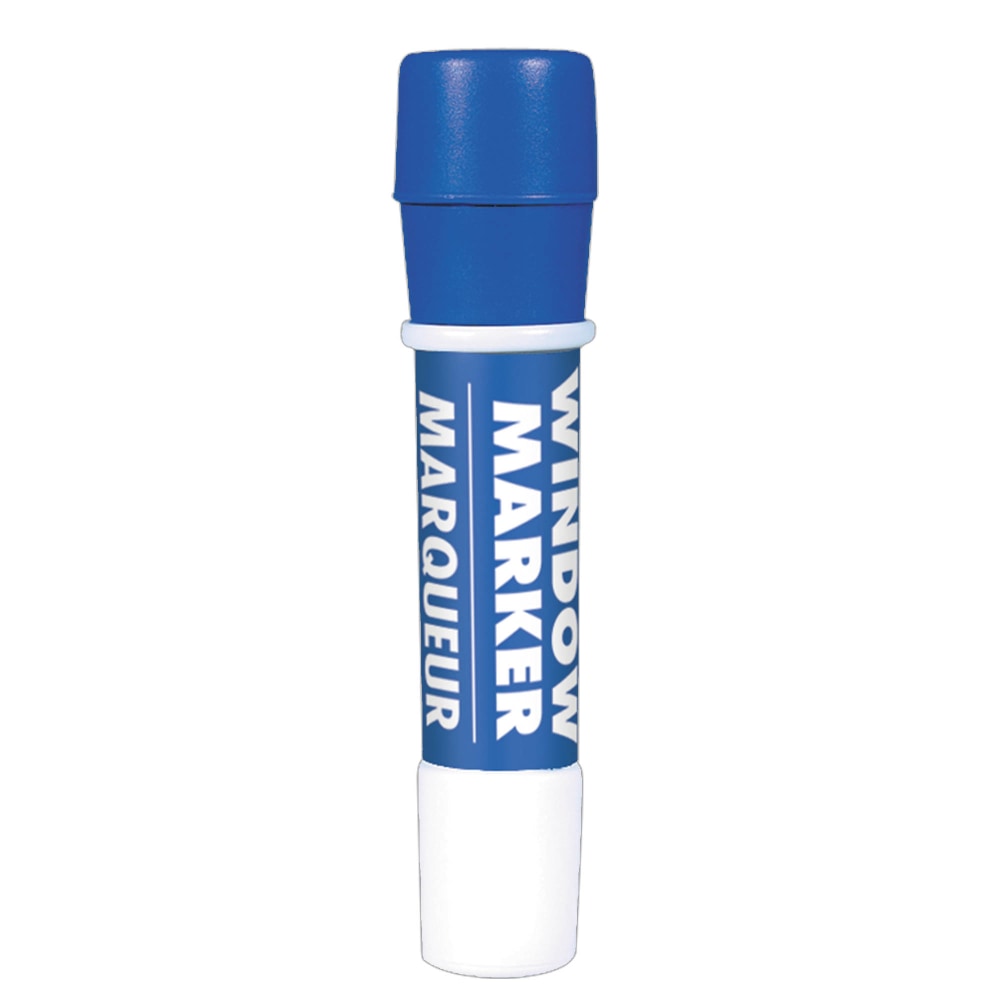 Amscan Window Markers, Broad Point, Blue Barrel, Blue Ink, Pack Of 4 Markers