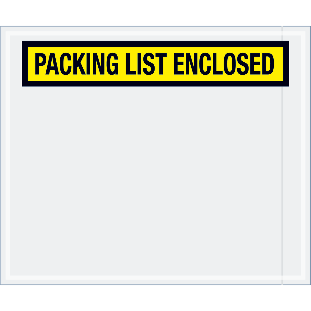 Tape Logic Preprinted Packing List Envelopes, Packing List Enclosed, 10in x 12in, Yellow, Case Of 500