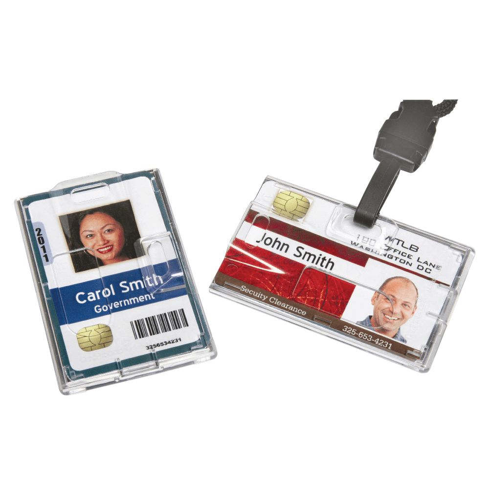 SKILCRAFT Smart Card Holder, 2 1/8in x 3 1/2in, Clear, Box Of 250 (AbilityOne 8455-01-645-2732)