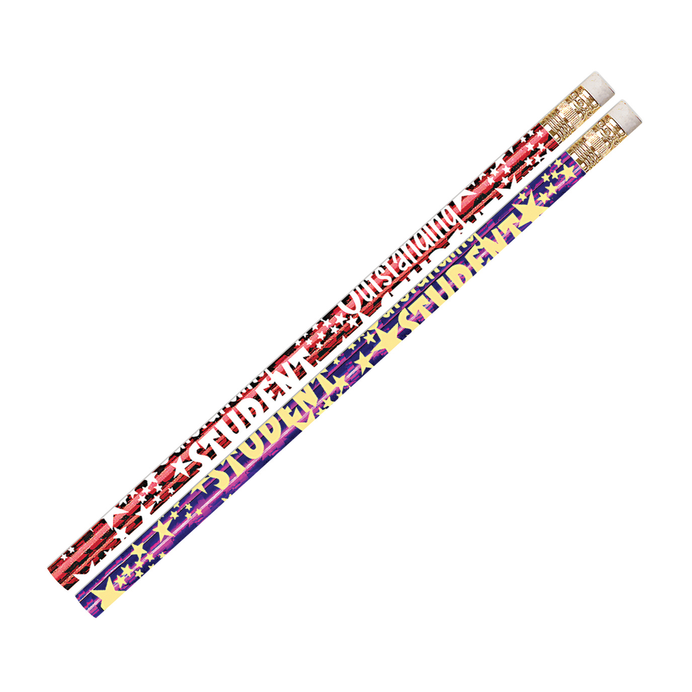 Musgrave Pencil Co. Motivational Pencils, 2.11 mm, #2 Lead, Outstanding Student, Multicolor, Pack Of 144