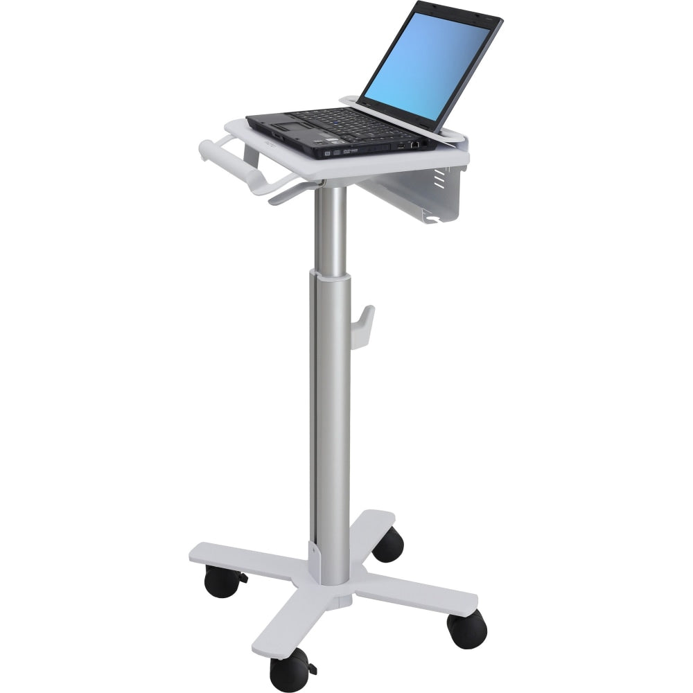 Ergotron StyleView SV10 Laptop Cart Mobile Workstation, 48inH x 19inW x 19inD, White/Aluminum