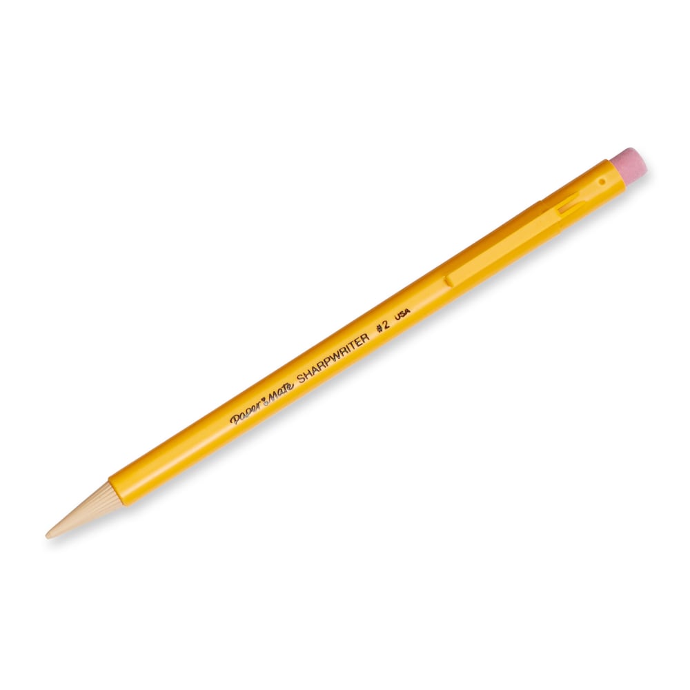 Paper Mate Sharpwriter Mechanical Pencils, 0.7mm, #2 Lead, Yellow Barrel, Pack Of 12