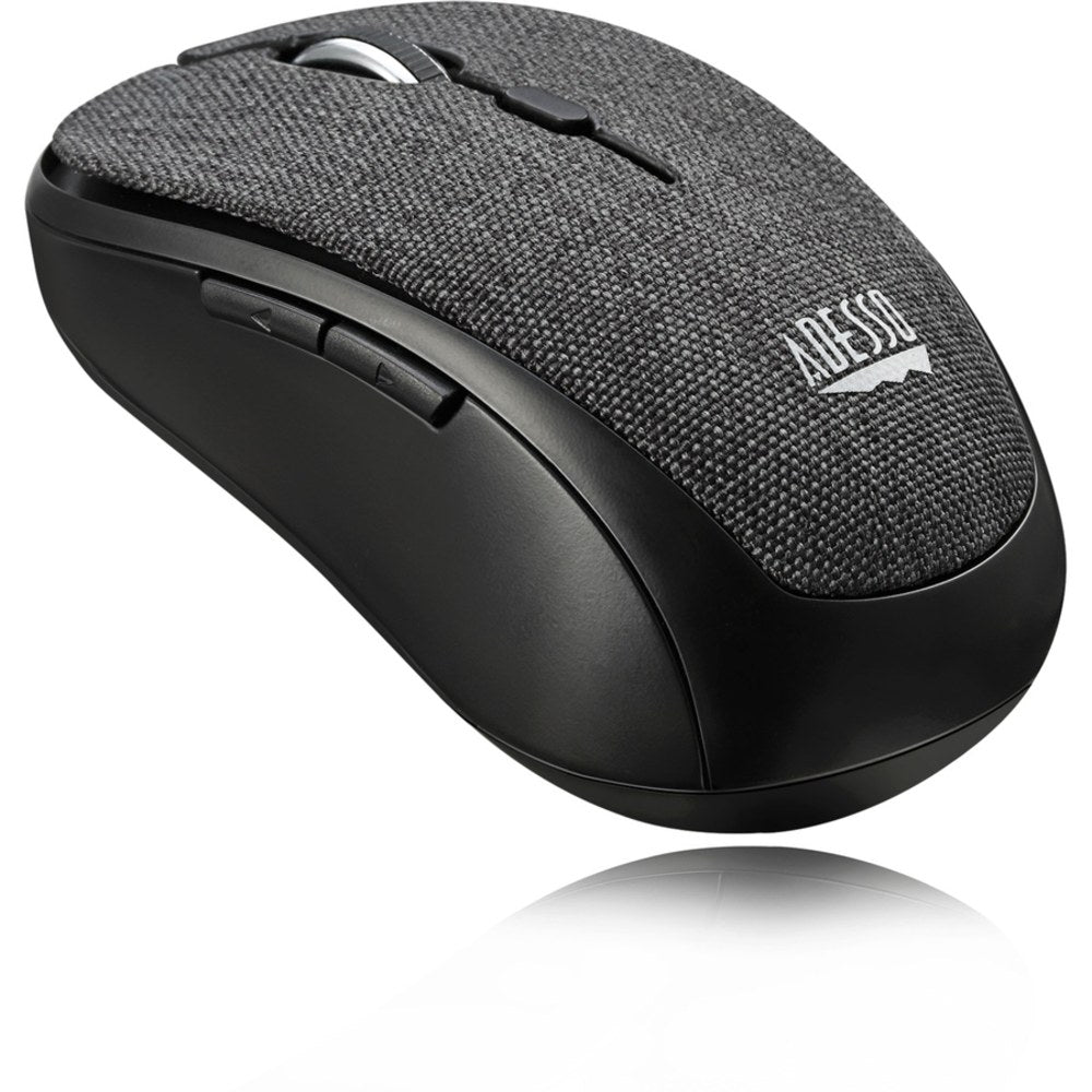 Adesso iMouse S80B - Wireless Fabric Optical Mini Mouse (Black) - Optical - Wireless - Radio Frequency - 2.40 GHz - Black - USB - 1600 dpi - Scroll Wheel - 6 Button(s) - Symmetrical