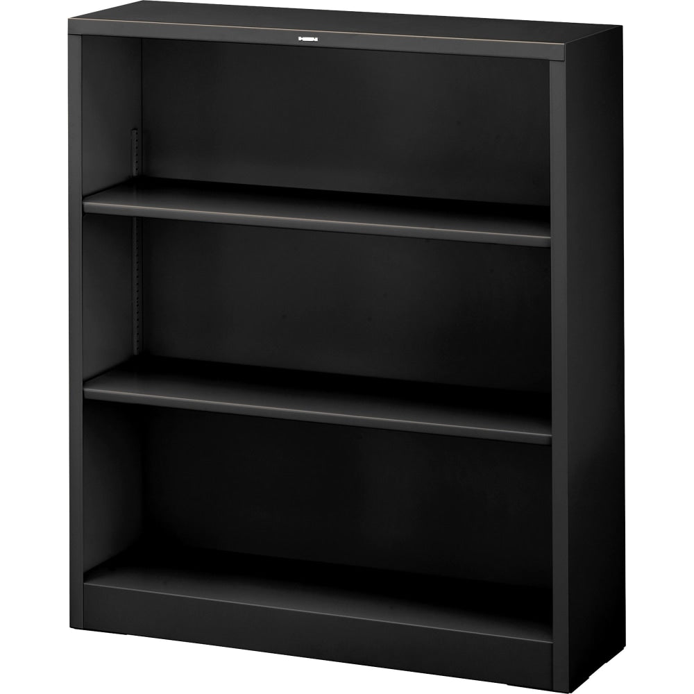 HON Brigade Steel Bookcase, 3 Shelves, Black