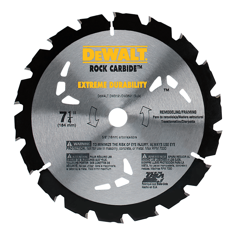 Portable Construction Saw Blades, 7 1/4 in, 18 Teeth