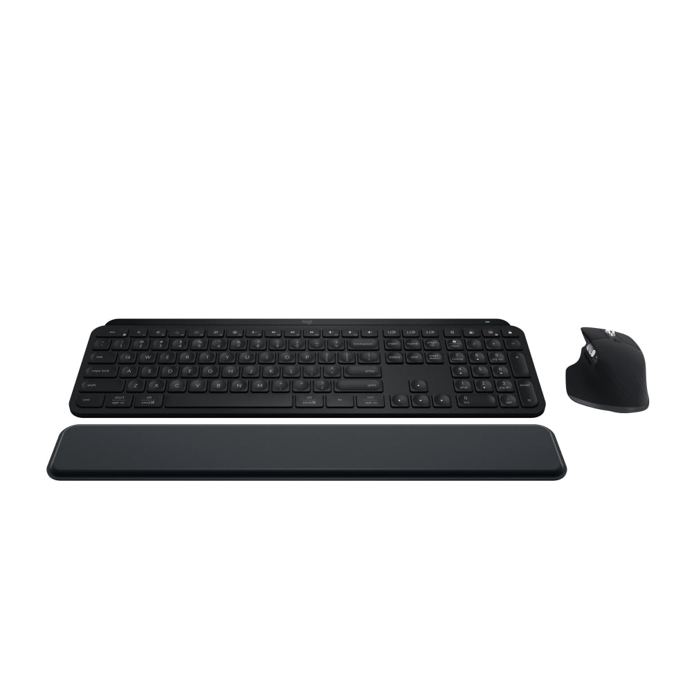 Logitech MX Keys S Wireless Keyboard And Mouse Combo With Palm Rest, Full Size, 22% Recycled, Black, 920-012274