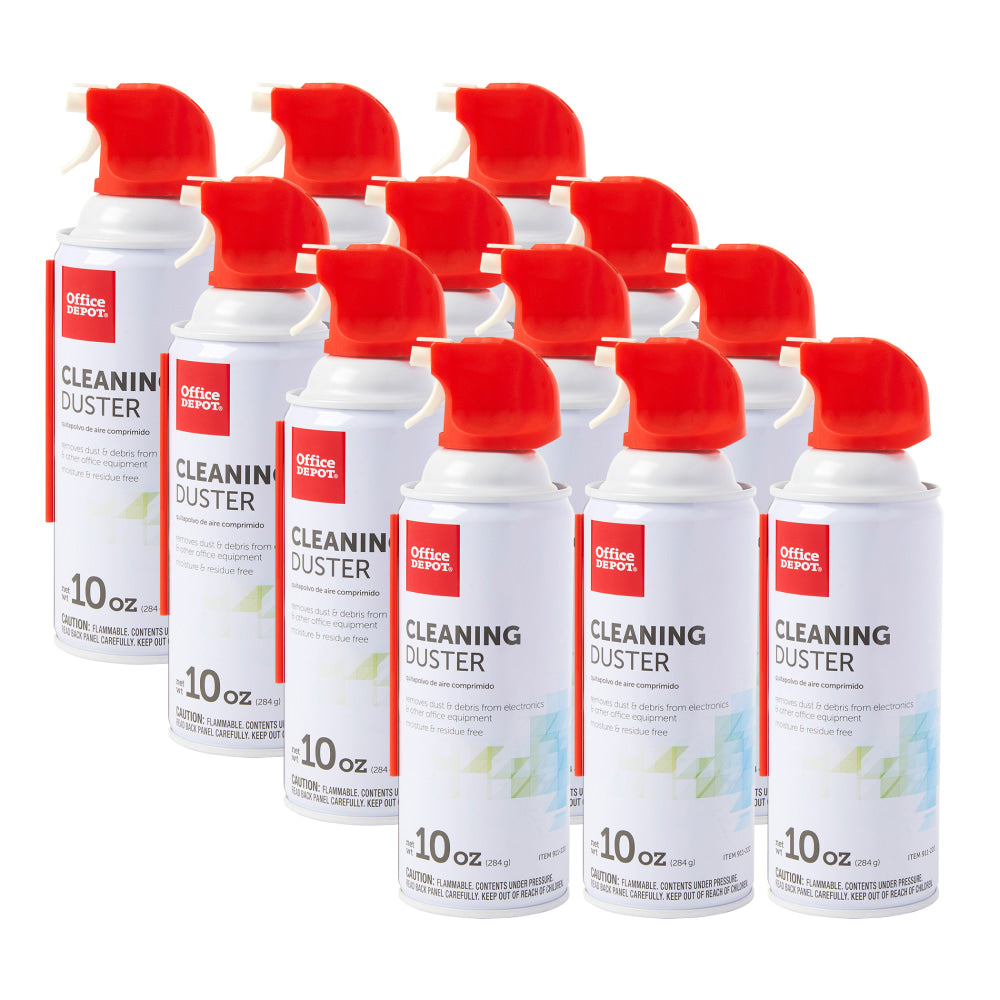 Office Depot Brand Cleaning Duster, 10 Oz., Pack of 12 Cans