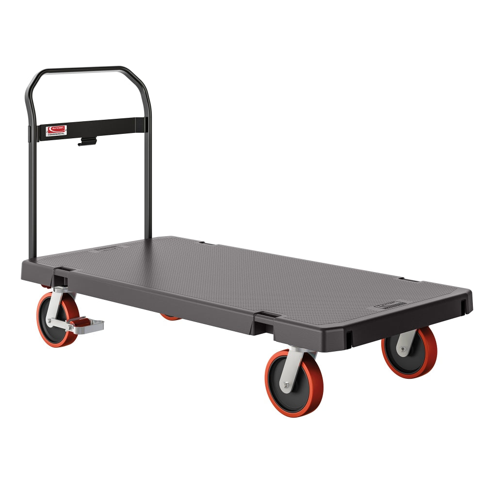 Suncast Commercial Standard-Duty Resin Platform Truck, 40inH x 30inW x 60inL, Gray