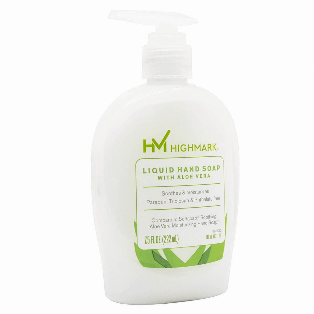 Highmark Aloe Liquid Hand Soap, Floral Scent, 7.5 Oz, White