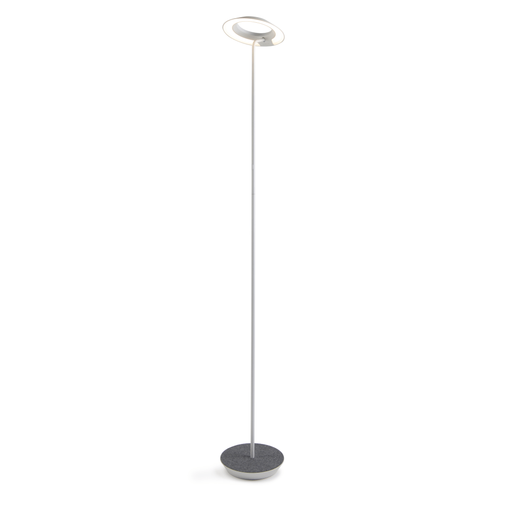 Koncept Royyo LED Floor Lamp, 45-1/2inH, Matte White Body/Oxford Felt Base