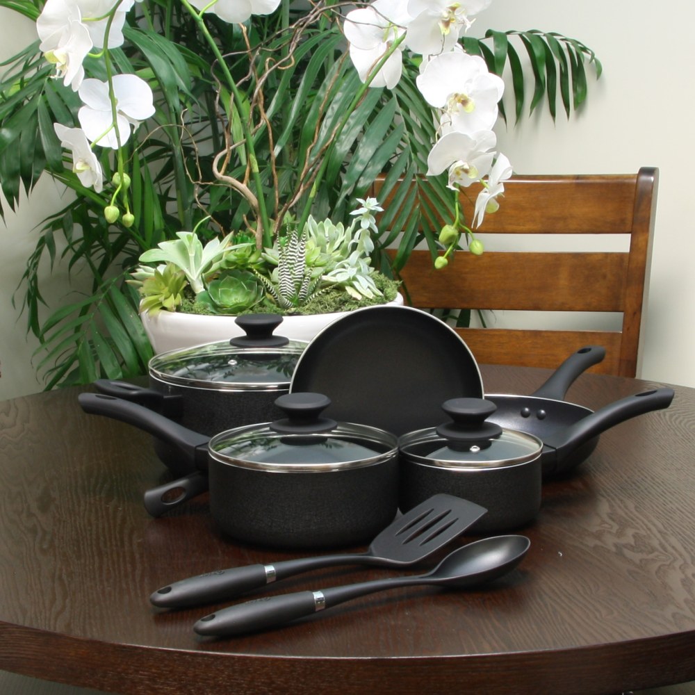 Oster Cookware Set, Ashford 10-Piece, Black