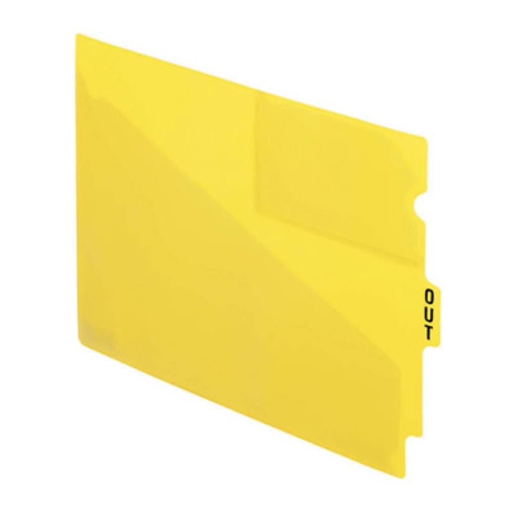 Esselte Recycled Colored Vinyl Out Guides - 1 Printed Tab(s) - Message - OUT - 12.8in Divider Width x 9.50in Divider Length - Yellow Vinyl Divider - 50 / Box